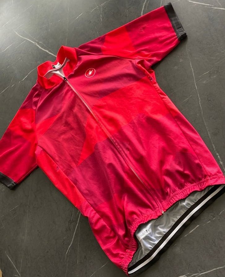 Castelli Fiets Shirt Maat M - Rood/Zwart, Gebruikt, M, Kinderen, Ophalen of Verzenden