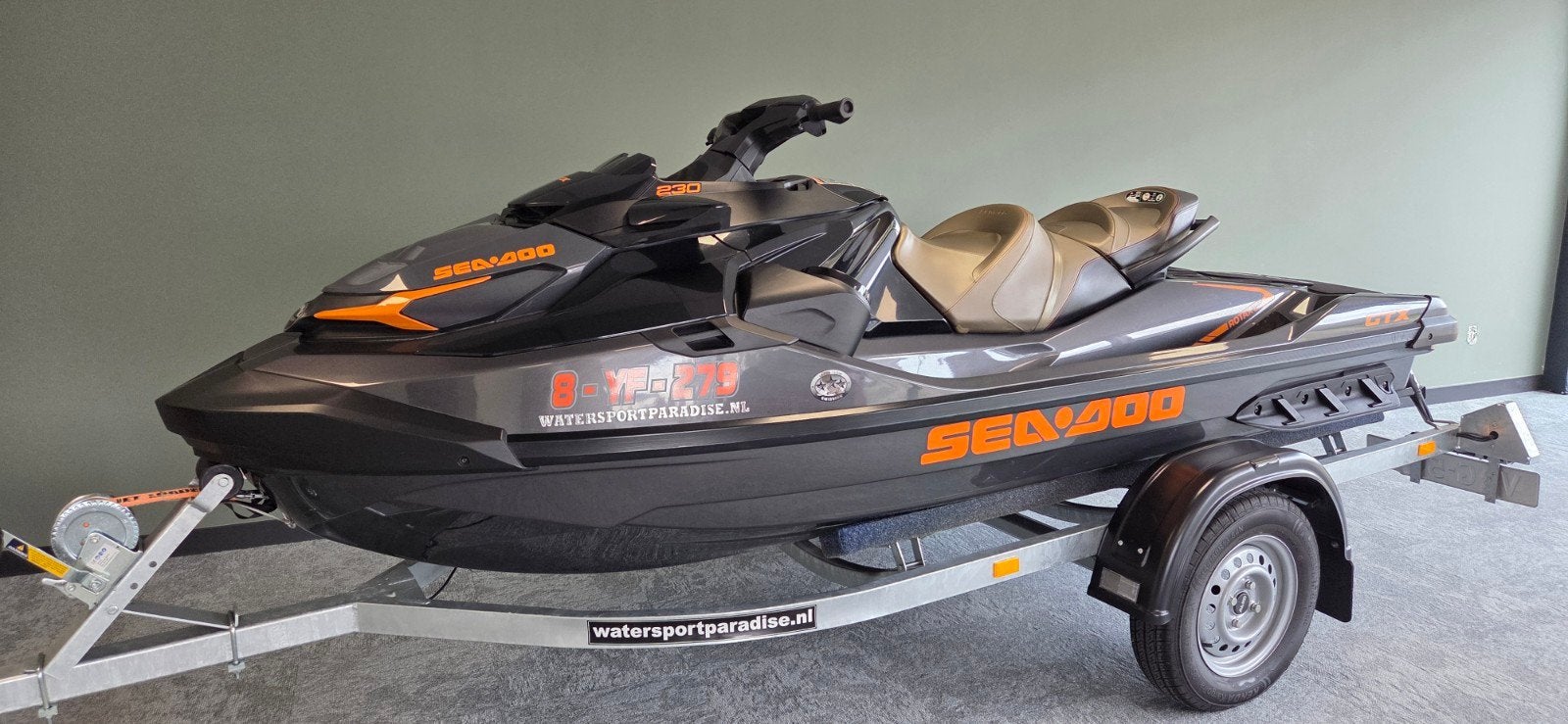 Sea-Doo GTX 230 44 vaaruren 3 zitter met jetload trailer, Watersport en Boten, Jetski's en Waterscooters, Ophalen, Zo goed als nieuw