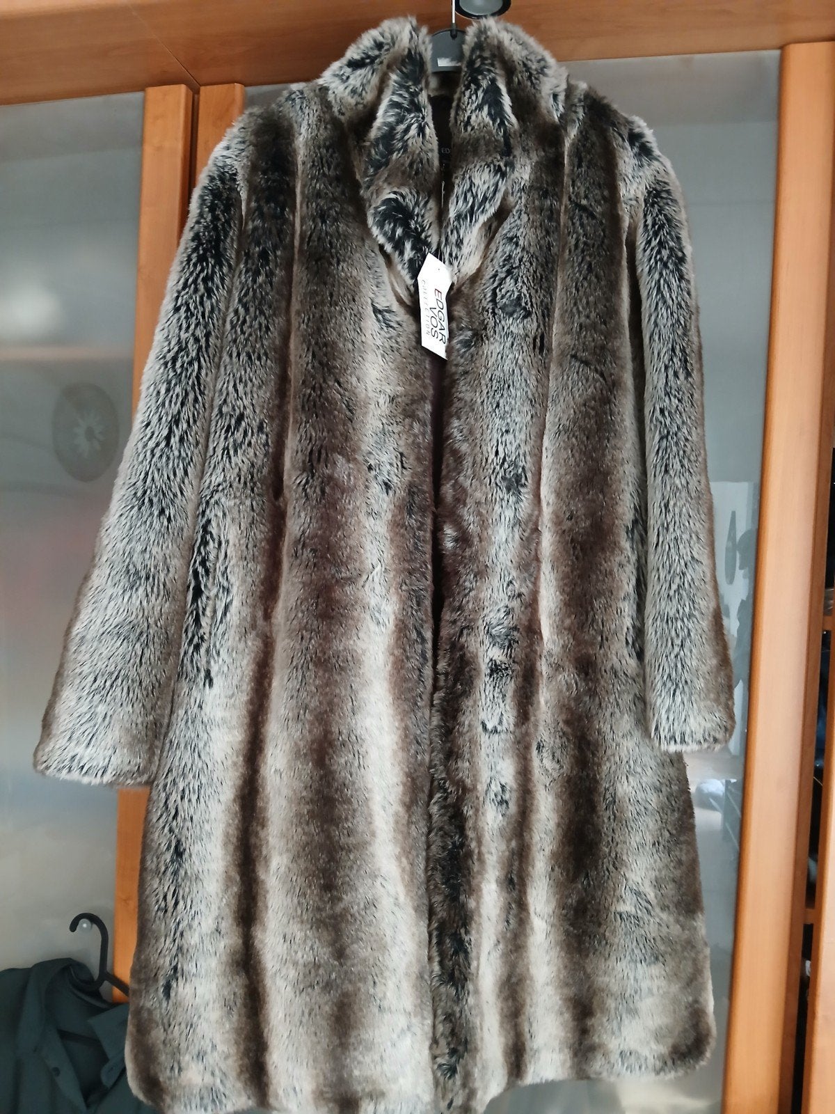 Edgar Vos Collection Faux Fur Jas Maat M, Maat 38/40 (M), Bruin, Nieuw, Ophalen of Verzenden