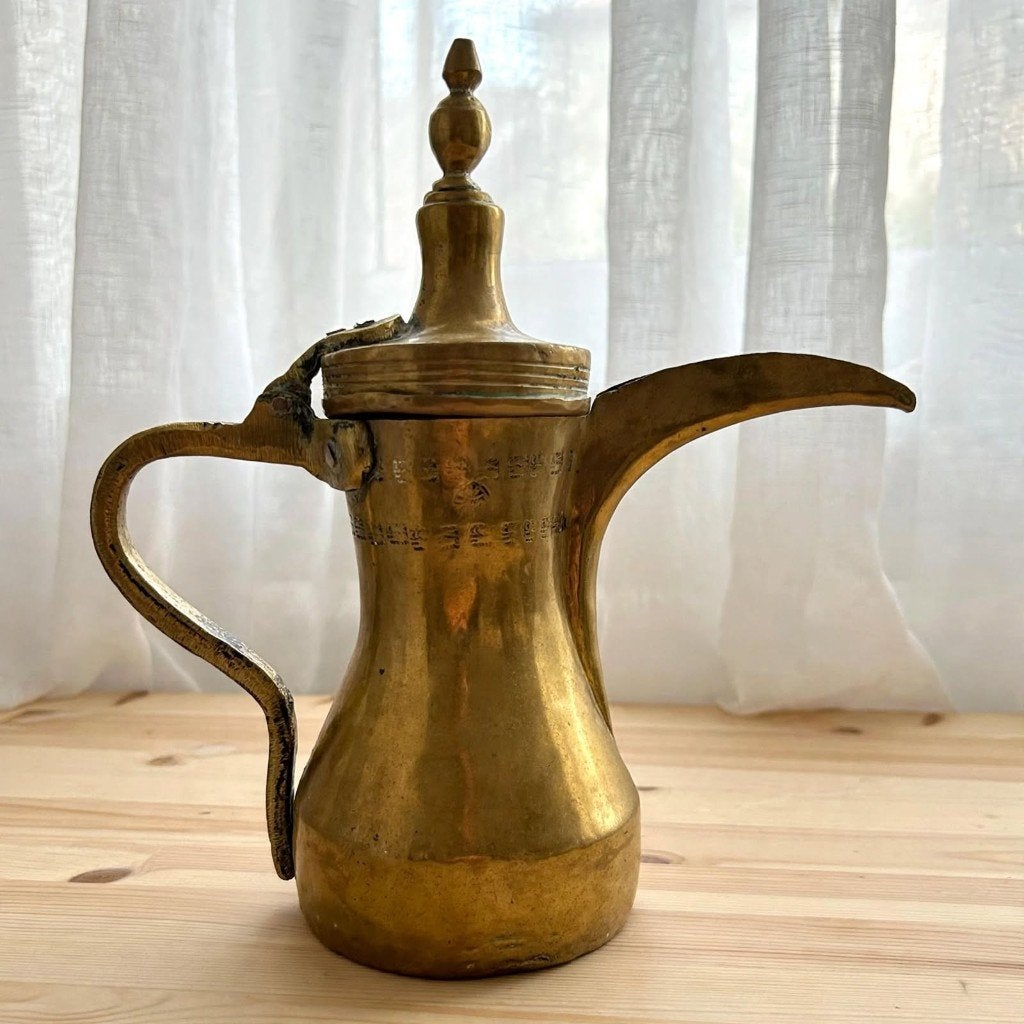 Vintage Arabische Dallah Koffiekan - Messing - Handgemaakt, Ophalen of Verzenden, Koper