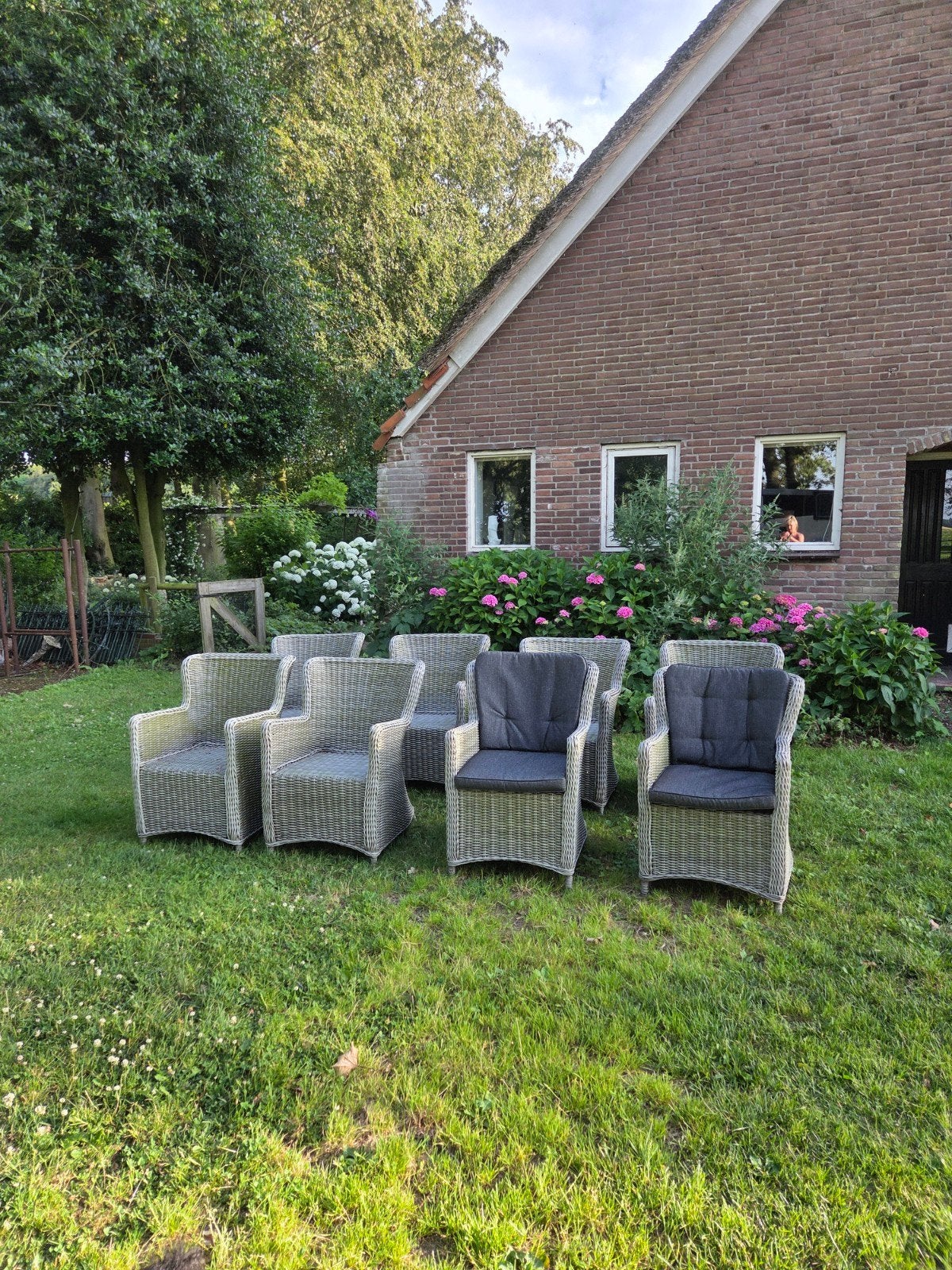 Goede kwaliteit diningstoelen voor op terras., Ophalen, Stof, Dining tuinstoel, Zo goed als nieuw