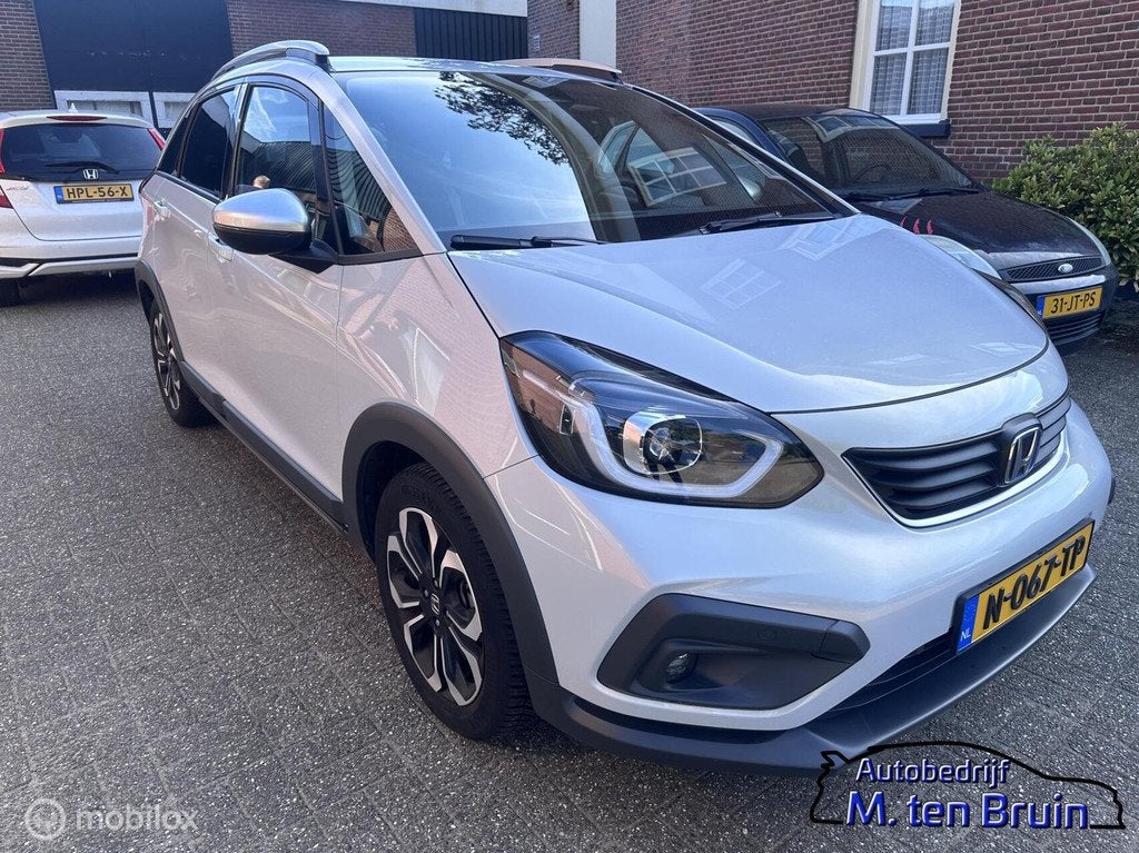 Honda Jazz 1.5 e:HEV Crosstar+Afn.Trekhaak/Sunlight Silver/1, Auto's, 1227 kg, Stof, Euro 6, 4 cilinders