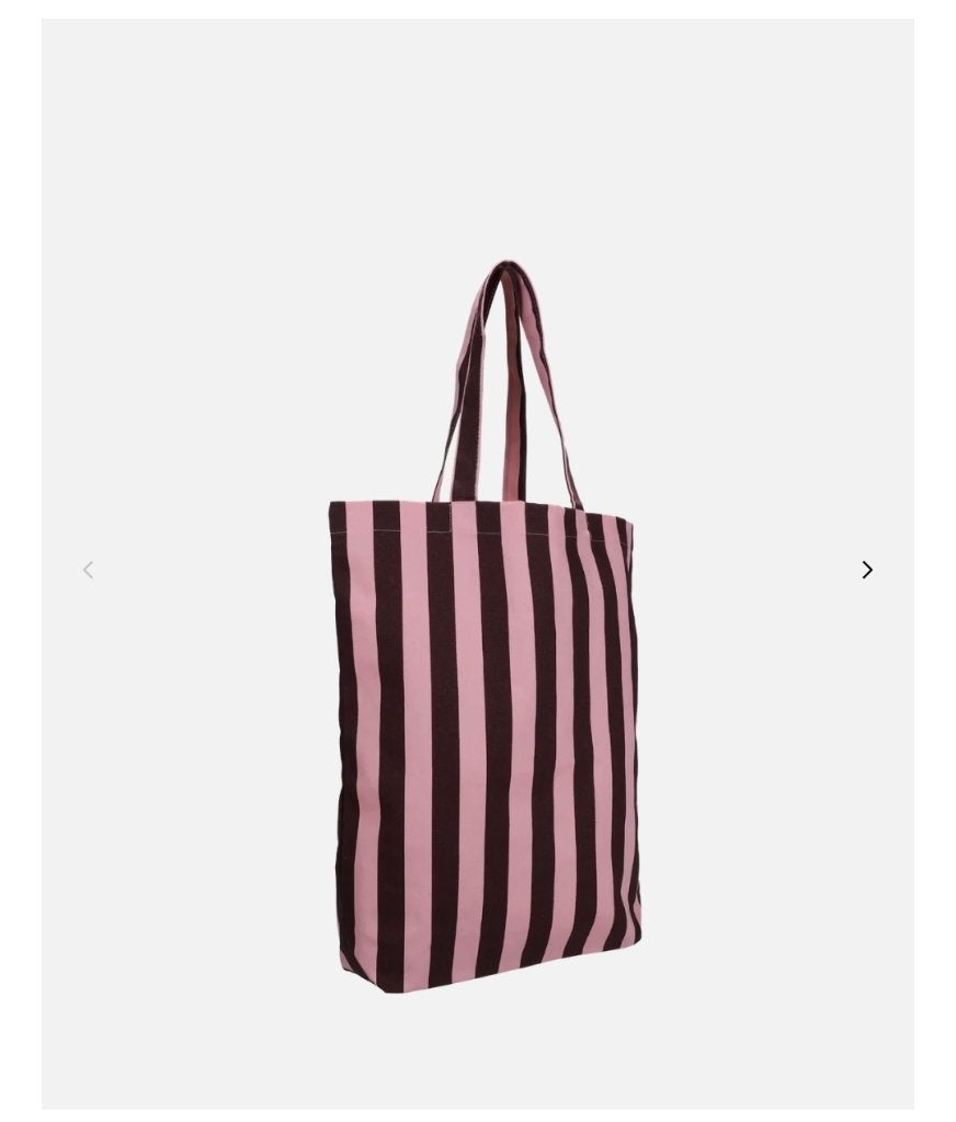 Katoenen tas roze/bruin gestreept, Ophalen of Verzenden, Nieuw, Roze, Overige merken