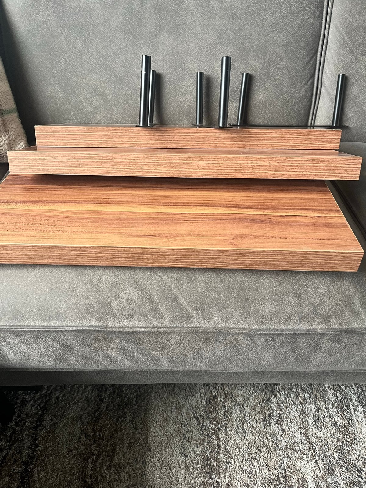 Set van 3 houten wandplanken met blinde bevestiging, Huis en Inrichting, Ophalen of Verzenden, Gebruikt