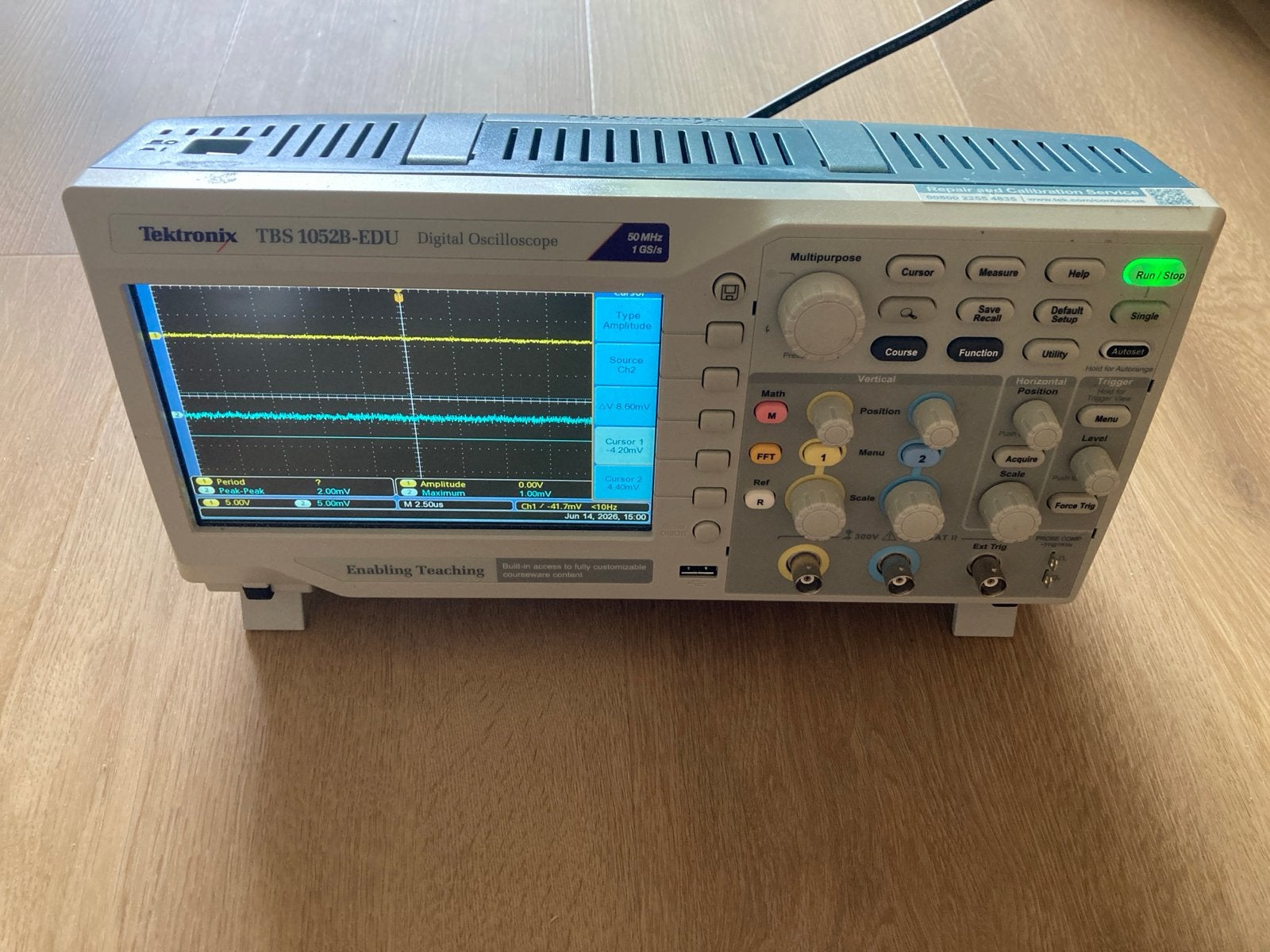 Tektronix TBS 1052B-EDU Digitale Oscilloscoop, Ophalen of Verzenden, Gebruikt, Elektriciteit