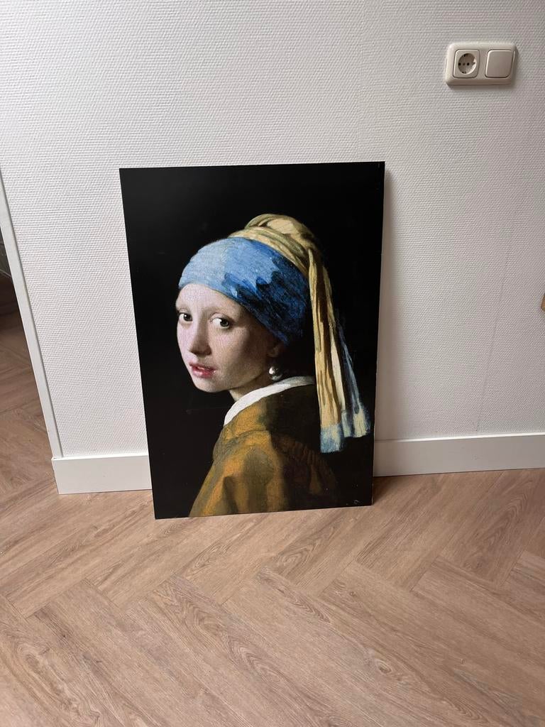 Het Meisje met de Parel - Schilderij, Ophalen, Gebruikt, Schilderij, 75 cm of meer
