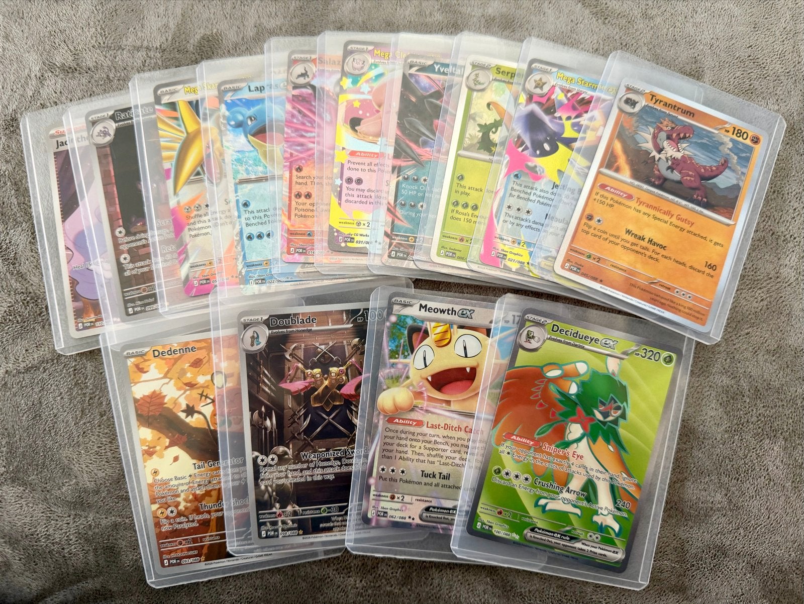 14 Pokémon Kaarten Perfect Order Holo en EX in Sleeves, Verzenden, Nieuw, Meerdere kaarten, Foil