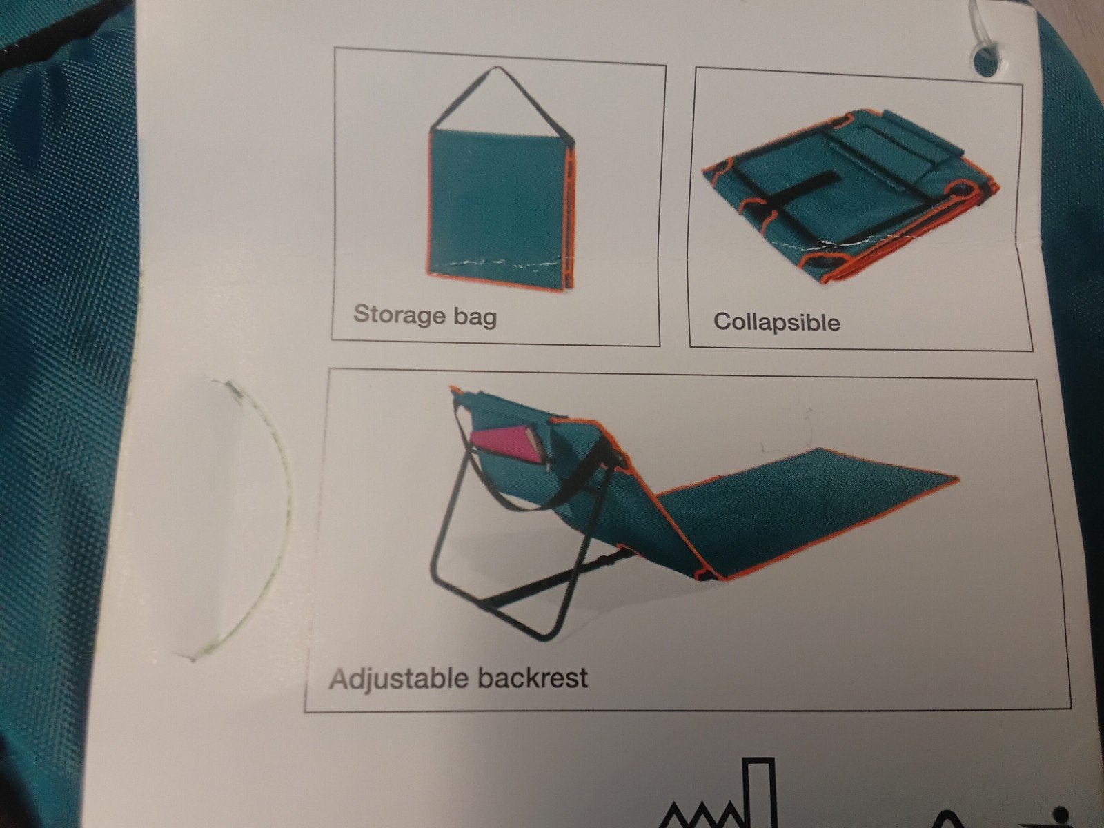 ROCKTRAIL STRANDMAT MET VERSTELBARE RUGLEUNING, Ophalen, Zo goed als nieuw
