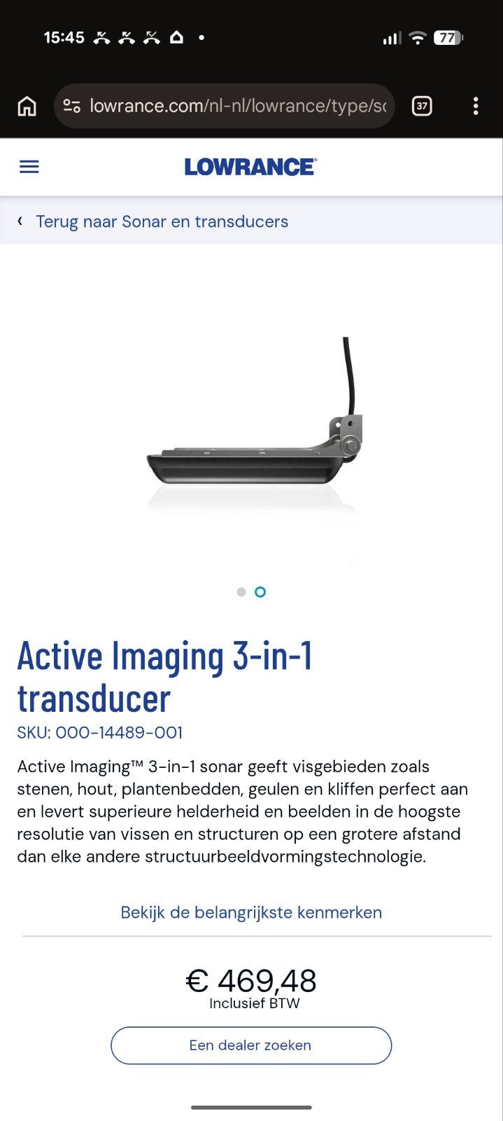 Lowrance Active Imaging 3-in-1 Transducer, Ophalen of Verzenden, Gebruikt, Overige typen