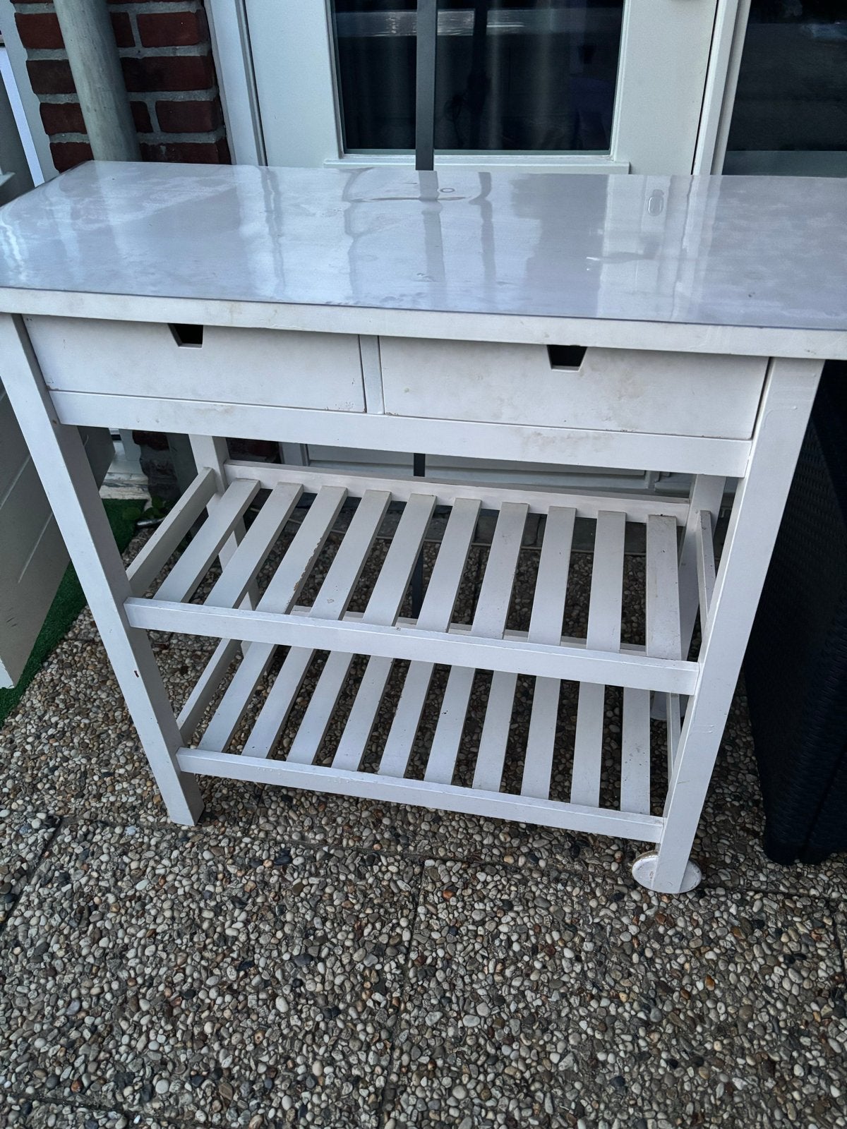 IKEA FÖRHÖJA Keukentrolley - Wit, 100x43x90 cm, Huis en Inrichting, Ophalen, Hout, IKEA, Keukentrolley