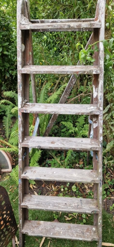 Mooie doorleefde houten schilder trap (brocante), Ophalen, Gebruikt, Trap, Opvouwbaar of Inschuifbaar