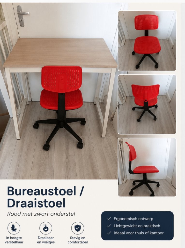 Kinder bureaustoel / draaistoel – In hoogte verstelbaar, Kinderen en Baby's, Kinderkamer | Bedden, Zo goed als nieuw, Minder dan 140 cm