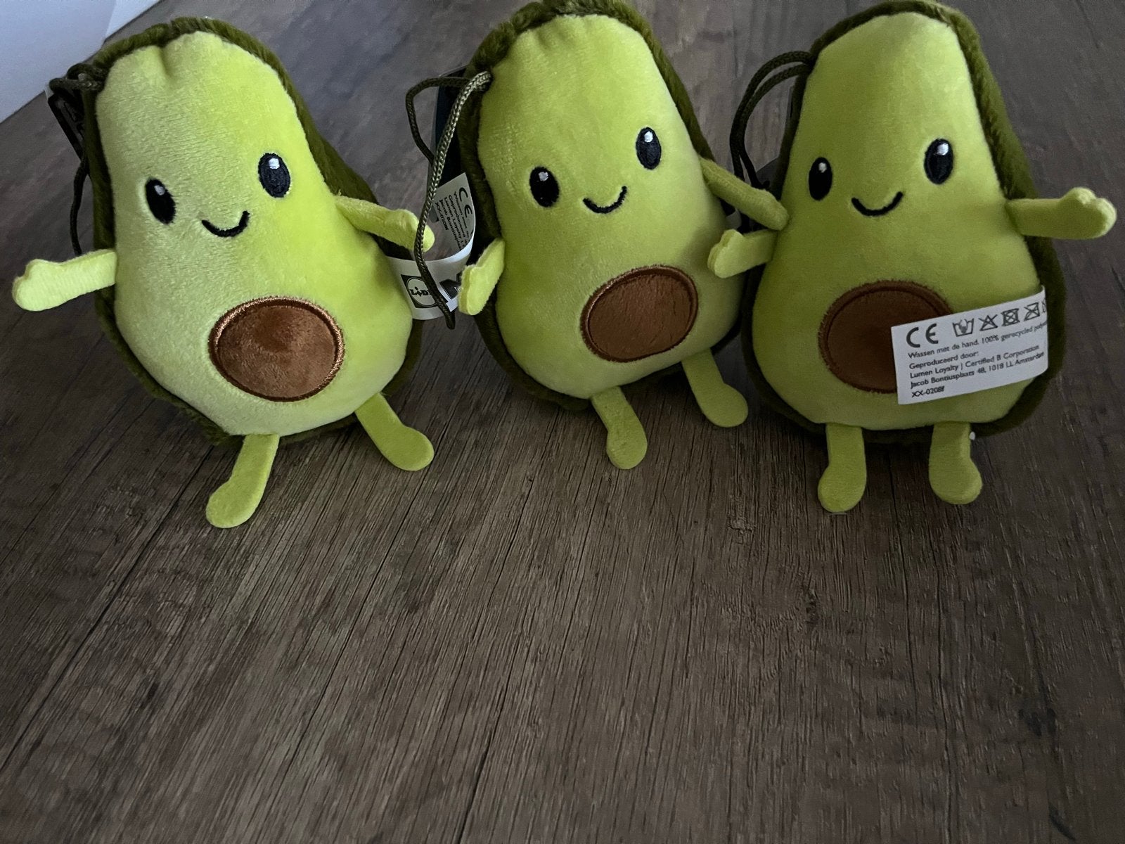 Leuke Lidl avocado knuffels - 3 stuks, Kinderen en Baby's, Lidl, Groen, Overige karakters, Overige typen
