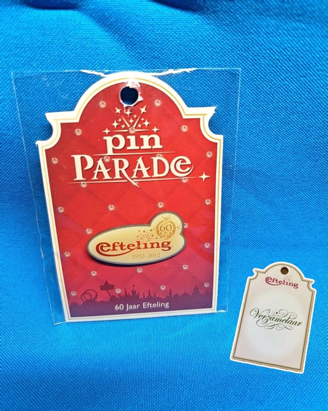 Efteling jubileum pin 60 jaar Efteling nieuw in verpakking!, Ophalen of Verzenden, Nieuw, Button of Speldje