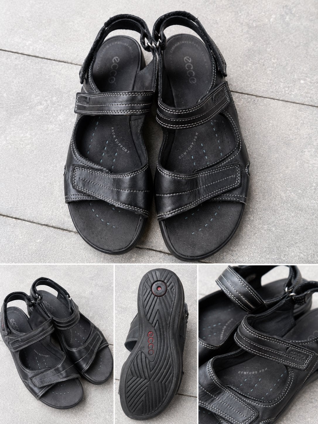 ECCO leren sandalen zwart maat 39 – comfortabele pasvorm, Kleding | Dames, Schoenen, Ophalen of Verzenden, Zo goed als nieuw, Zwart