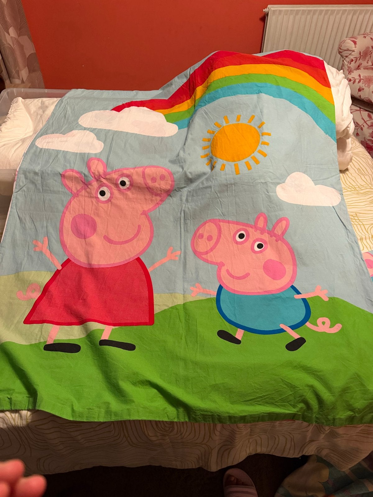 Peppa Pig Dekbedovertrek en Kussensloop - Katoen, Gebruikt, Jongetje of Meisje, Ophalen of Verzenden, Set van meerdere stuks