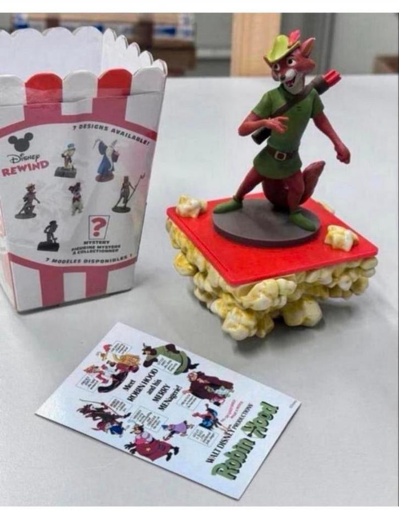 DISNEY Rewind Popcorn - ROBIN HOOD Figuur red series card, Beeldje of Figuurtje, Nieuw, Ophalen of Verzenden, H