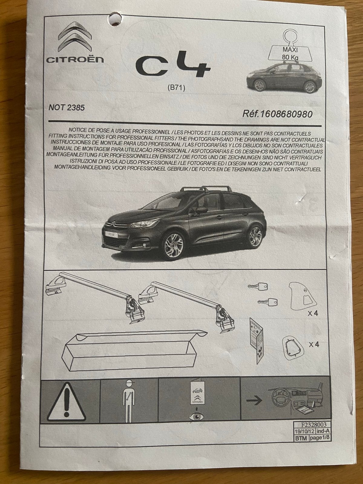Citroën C4 (B71) Dakdragers - Origineel, Ophalen, Gebruikt