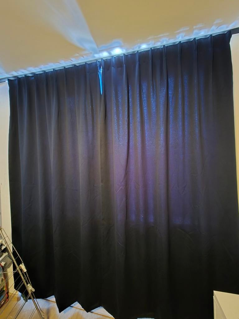 IKEA Gordijnen Donkerblauw - Set van 2 (228x145cm), Ophalen of Verzenden, Gebruikt, Blauw