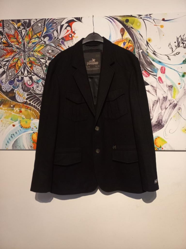 Prachtig zwart Vanguard Colbert - Maat L, Kleding | Heren, Kostuums en Colberts, Maat 52/54 (L), Zwart, Ophalen of Verzenden, Zo goed als nieuw