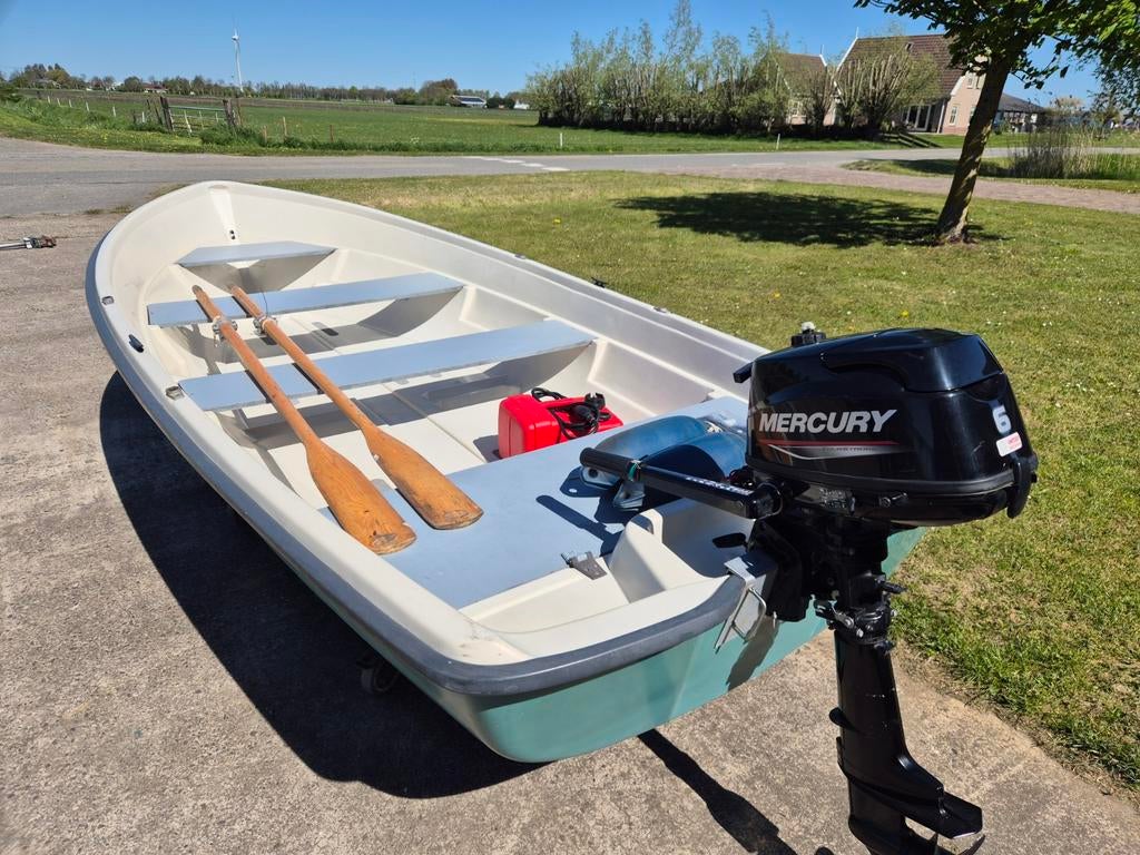 Terhi 440 boot met mercury 6pk 2021, Watersport en Boten, Ophalen, Gebruikt, Tot 10 pk, 3 tot 6 meter