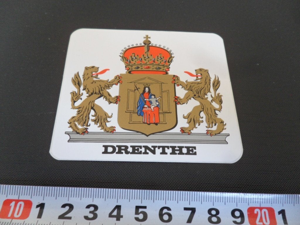 sticker provincie wapen drenthe *, Verzamelen, Stickers, Zo goed als nieuw, Ophalen