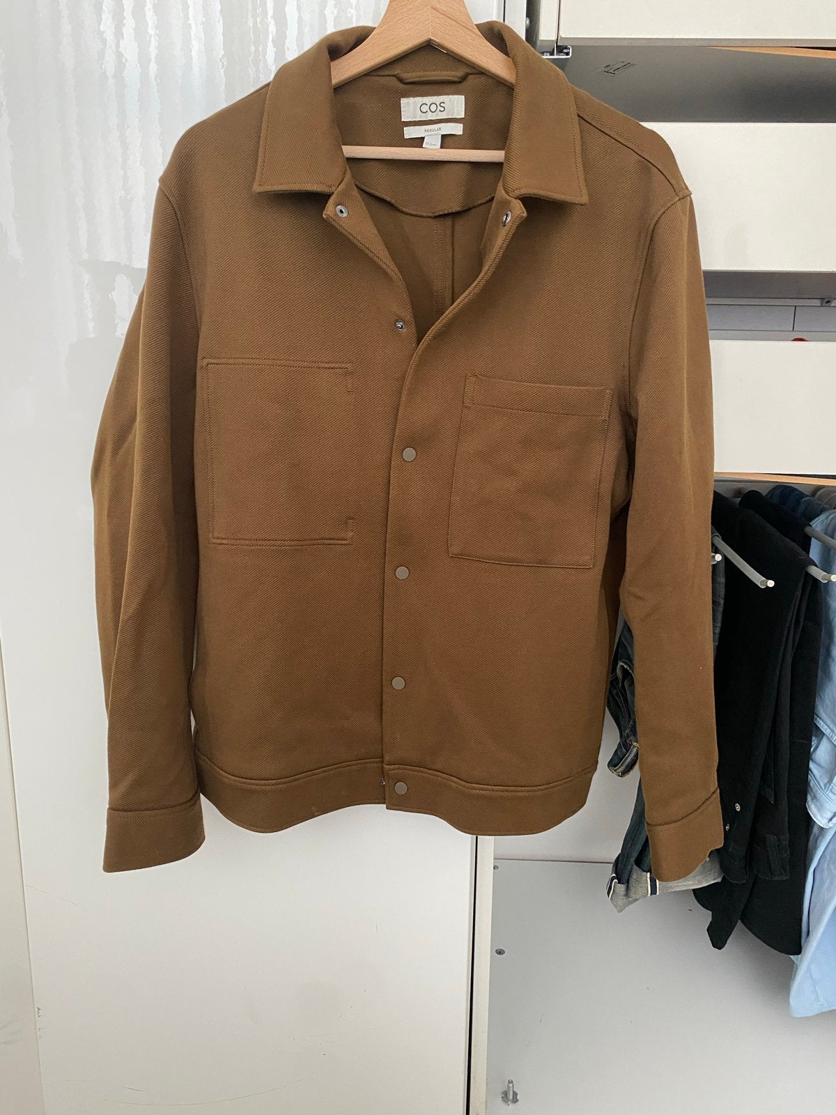 COS Regular Fit Overhemdjas - Maat S, Verzenden, Gedragen, Maat 46 (S) of kleiner, Bruin