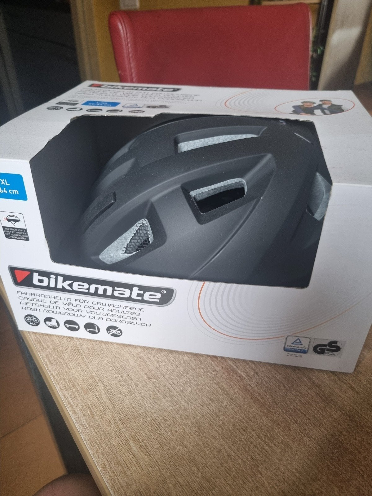 Bikemate Fietshelm voor Volwassenen L/XL Zwart met LED, Fietsen en Brommers, Nieuw, Ophalen of Verzenden, Heer of Dame, L