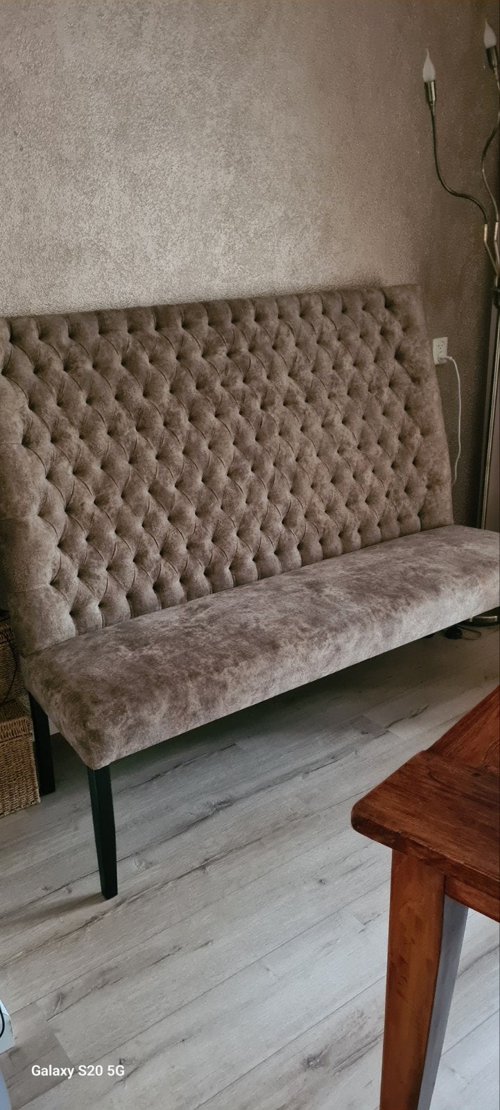 Eettafel bank Mos groen, Huis en Inrichting, Banken | Sofa's en Chaises Longues, Ophalen, Barok, 150 tot 200 cm, 75 tot 100 cm