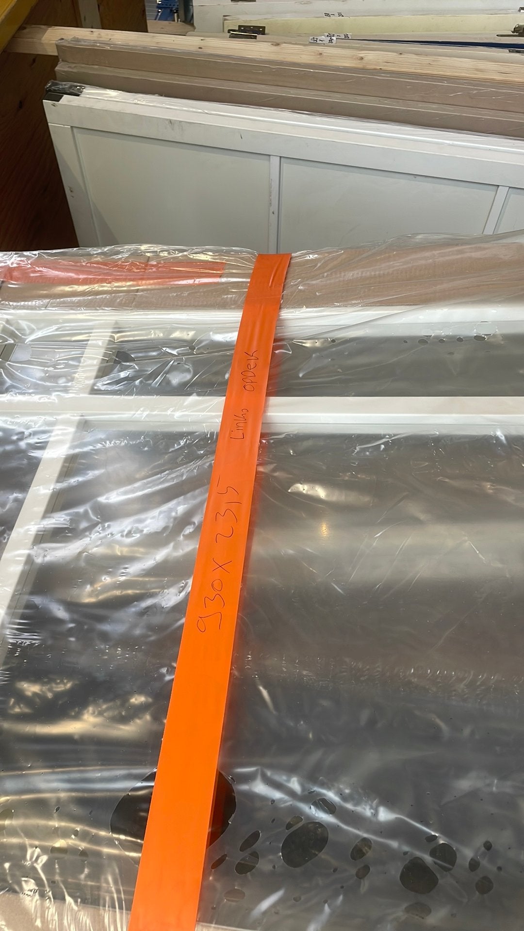 Opdekdeur met glas 93x231,5, Doe-het-zelf en Verbouw, Ophalen, Binnendeur, 215 cm of meer