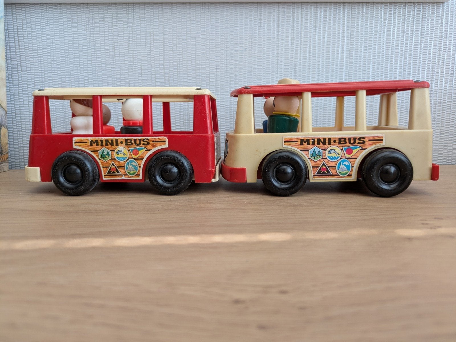 Fisher-Price Mini Bussen (2 stuks), Ophalen of Verzenden, Gebruikt, Auto of Voertuig