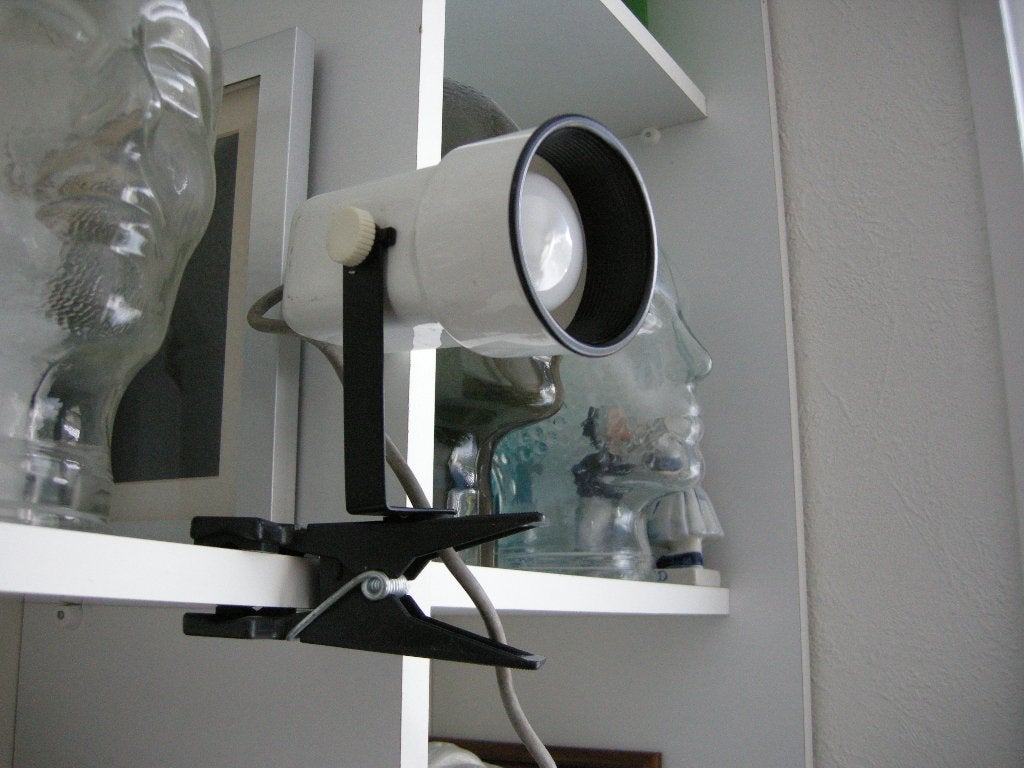 Spot met klem knijplamp plankspot retro vintage - nette st., Ophalen, Gebruikt, Meubelspot