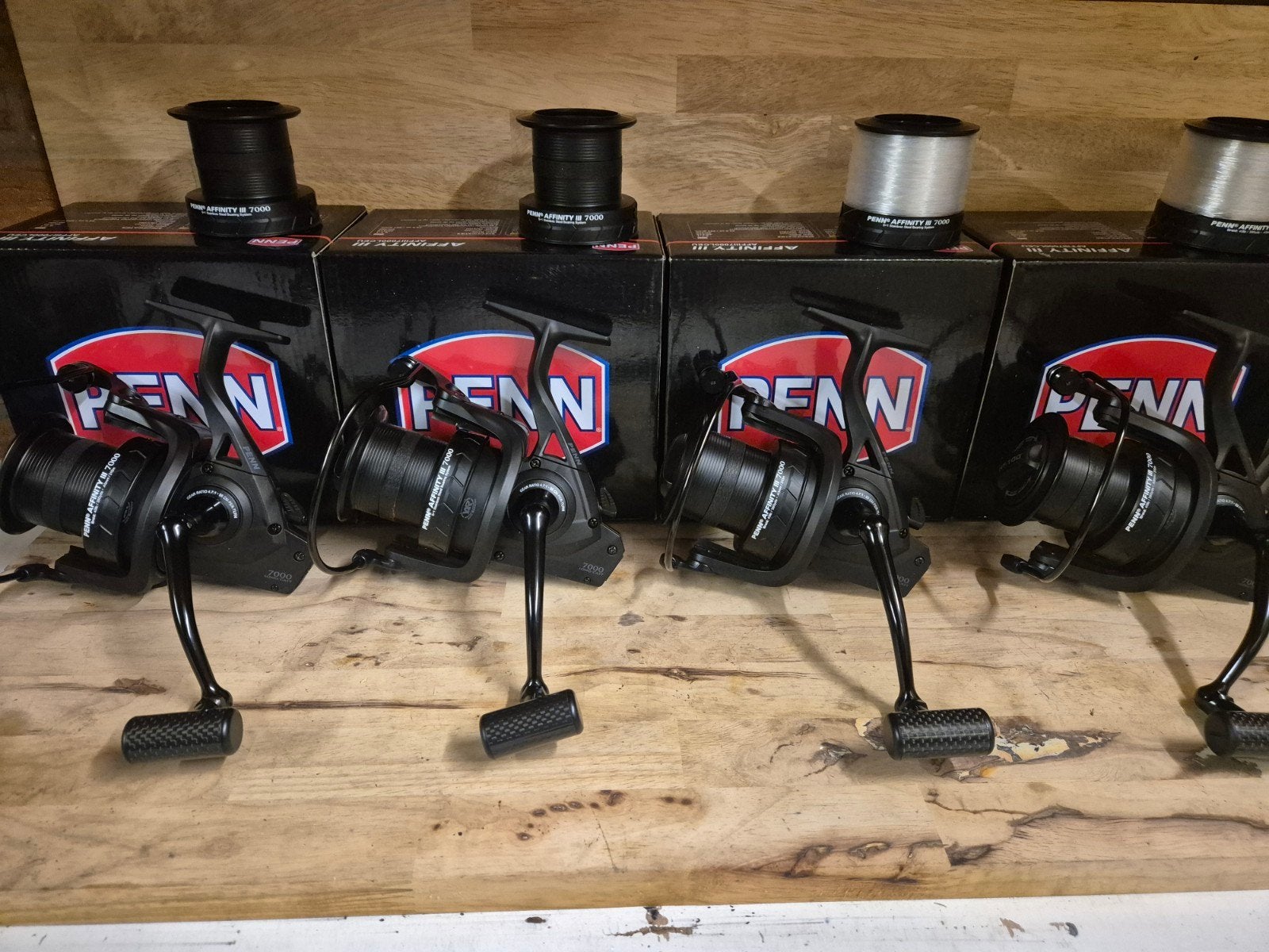 4x penn affinity 3 7000 carbon!!!, Ophalen of Verzenden, Zo goed als nieuw, Molen