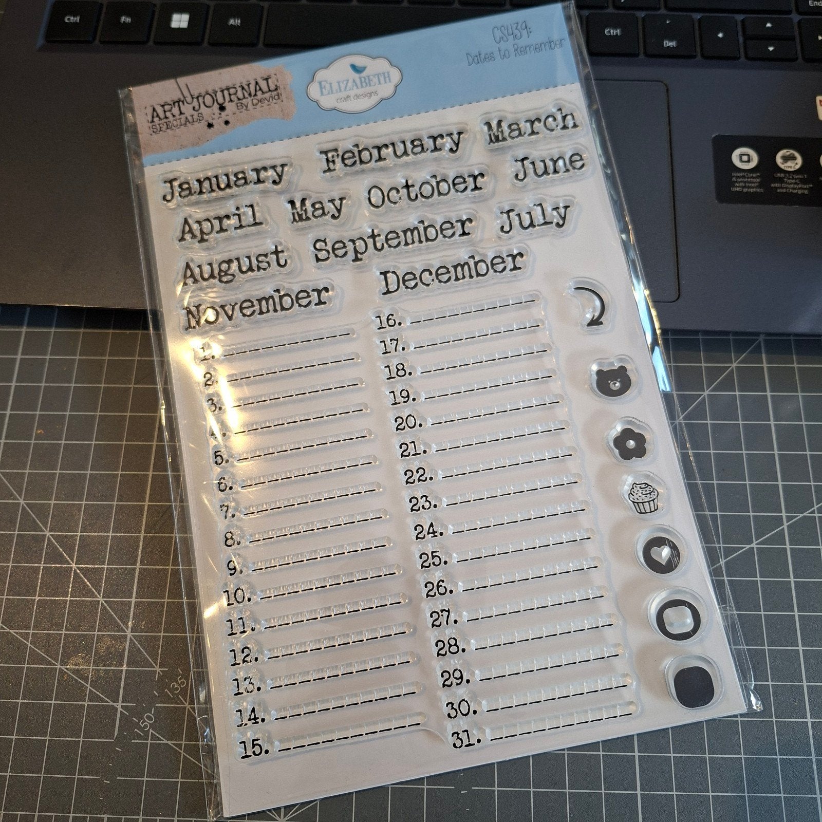 Clearstamps "Dates to Remember" Elizabeth Craft Design, Hobby en Vrije tijd, Ophalen of Verzenden