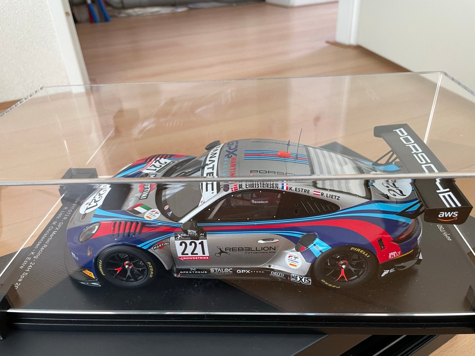 1:18 SparkPorsche 911 GT3 R - GPX Martini Racing Spa 24h, Ophalen of Verzenden, Zo goed als nieuw, Auto, Overige merken