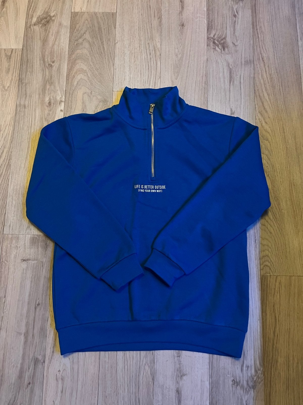 Blauwe Quarter Zip Trui Maat 146-152, Kinderen en Baby's, Kinderkleding | Maat 146, Ophalen of Verzenden, Zo goed als nieuw, Jongen of Meisje