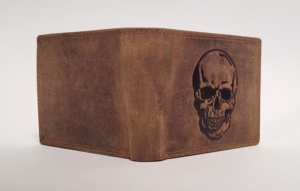 Skull schedel portemonnee van echt leer bruin portefeuille, Sieraden, Tassen en Uiterlijk, Portemonnees, Info@deconoord.nl, Bruin
