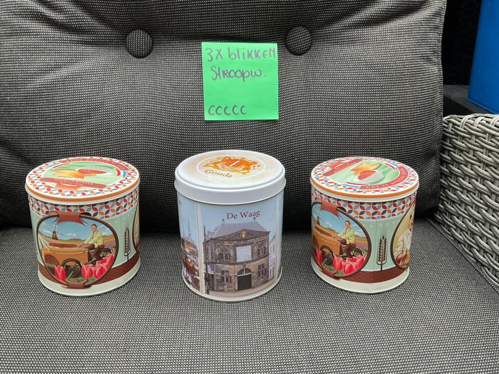3 nieuwe zgan stroopwafel blikken koekjes blikken, Ophalen, Nieuw, Koek(jes)