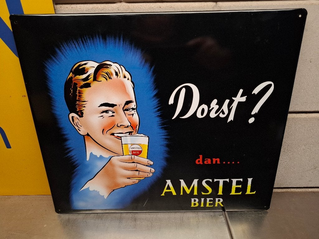 Amstel dorst reclame, Verzamelen, Ophalen, Gebruikt, Reclamebord