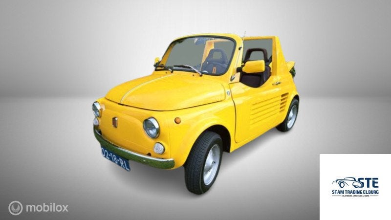 Fiat 500 Beach 1971 UNIEK, Auto's, Oldtimers, Stof, Zwart, Cabriolet, Geel