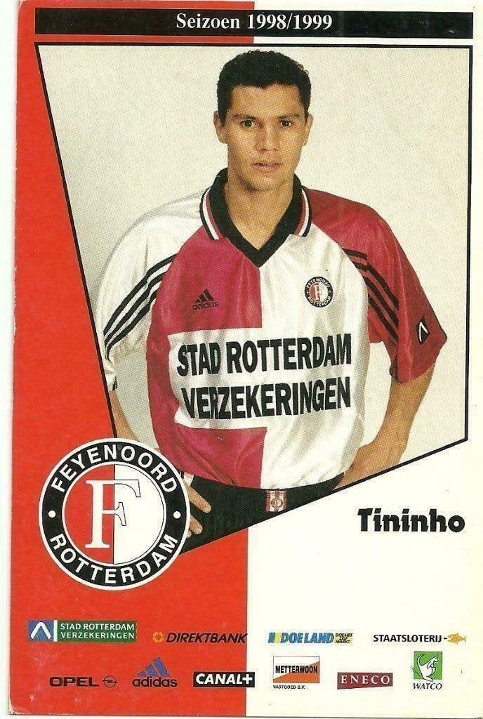 Foto Tininho Feyenoord - Seizoen 1998/1999, Verzamelen, Sportartikelen en Voetbal, Ophalen of Verzenden, Zo goed als nieuw, Feyenoord