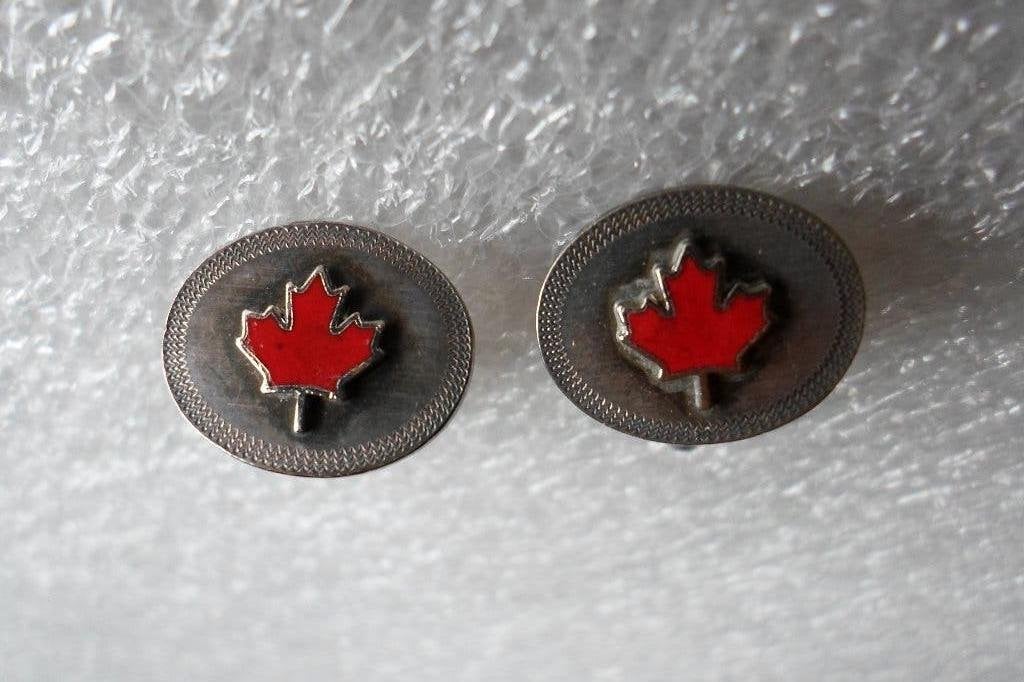 Manchet Knopen Zilver Canada, Ophalen of Verzenden, Zo goed als nieuw, Zilver