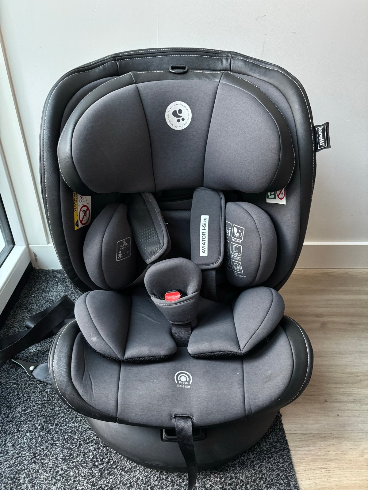 Lorelli Aviator i-Size autostoel 360 draaibaar, Verstelbare rugleuning, 0 t/m 18 kg, Zo goed als nieuw, Isofix