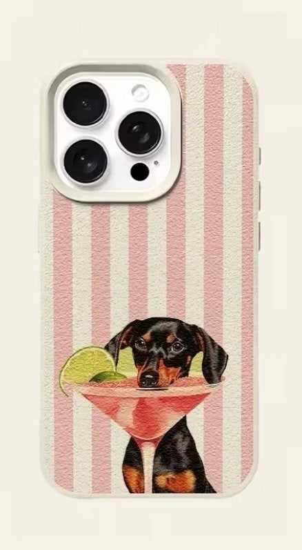 Zomers iPhone Hoesje Hond met Streepjes - iPhone 11 t/m 17, Telecommunicatie, Mobiele telefoons | Hoesjes en Frontjes | Apple iPhone