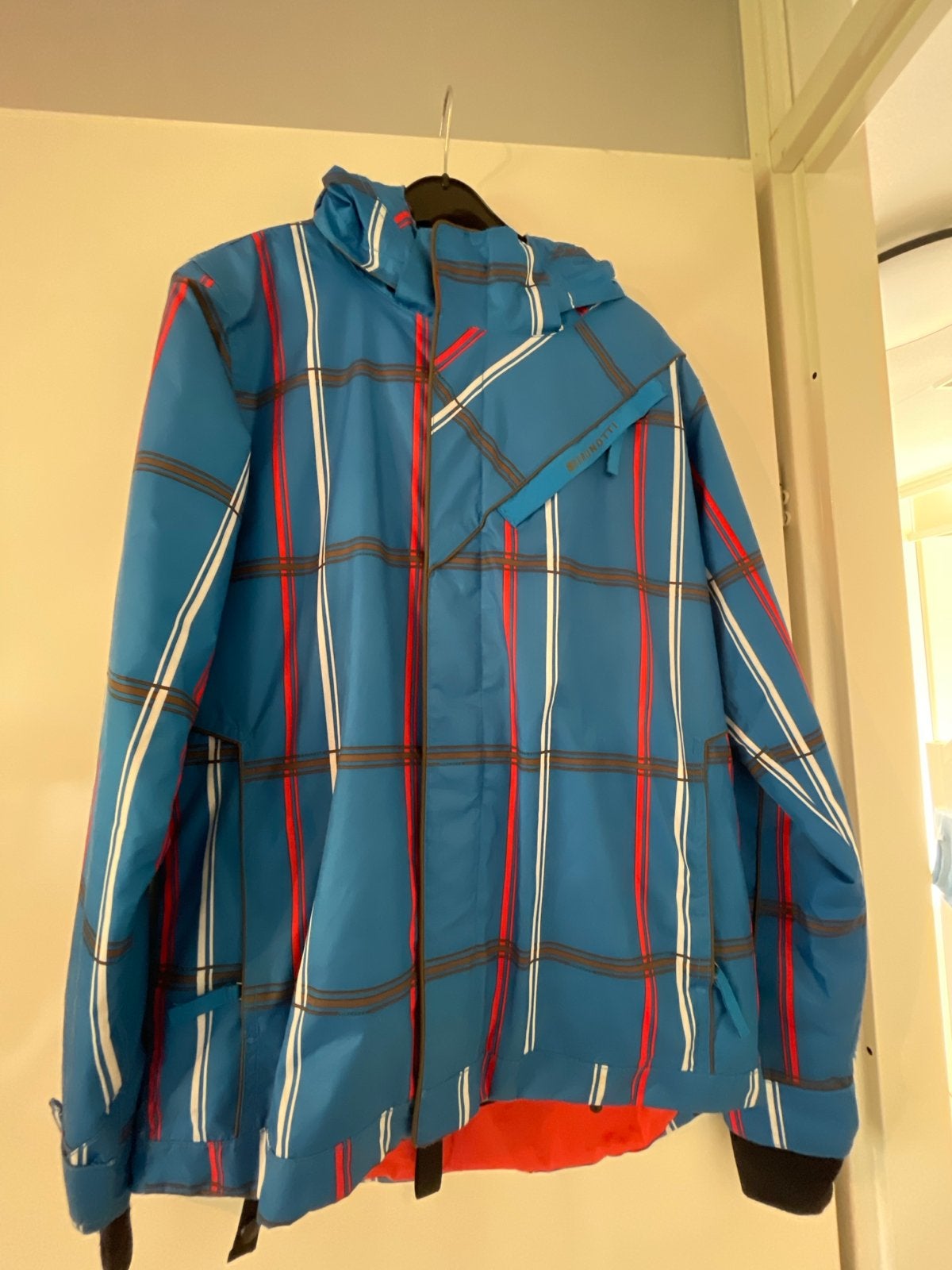 Brunotti ski-jas maat 176 - Blauw met ruitpatroon, Ophalen of Verzenden, Zo goed als nieuw