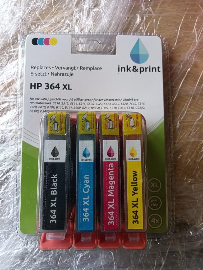 4 pakketjes inkt, HP 364 XL, Info@hp.du, Cartridge, Nieuw, Ophalen of Verzenden