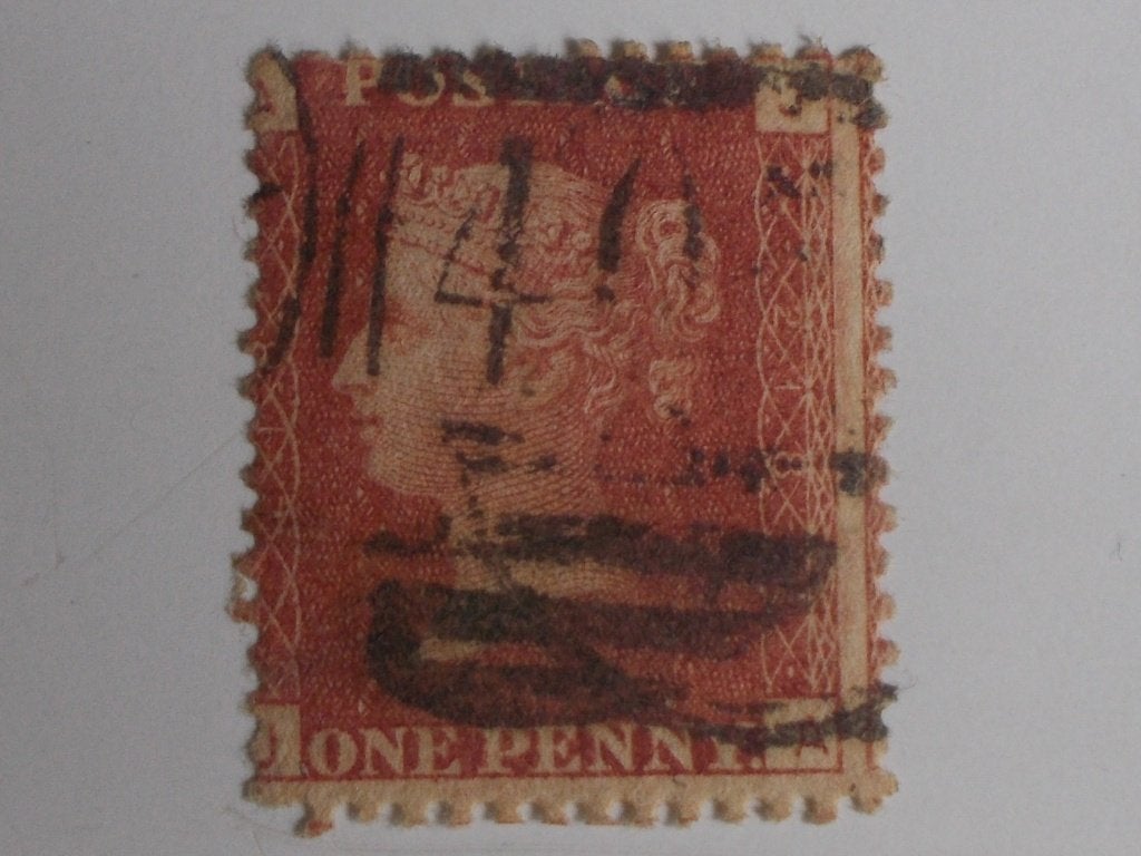UK, Penny Red Met Letters J A Van Plaat 218 1878., Postzegels en Munten, Postzegels | Europa | UK, Ophalen, Gestempeld