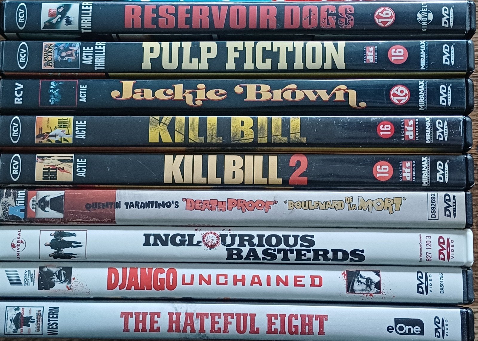 Quentin Tarantino - 9 dvd's, Engels, Vanaf 16 jaar, Nederlands, Overige genres