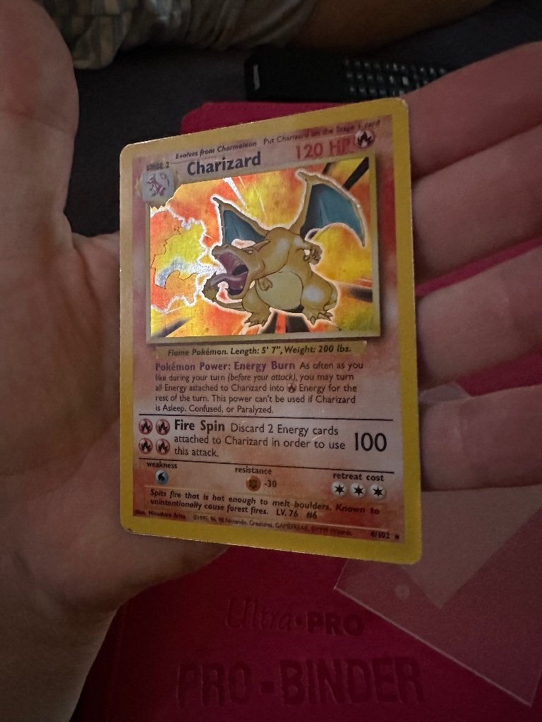 Charizard base set Pokemon, Ophalen of Verzenden, Zo goed als nieuw, Losse kaart