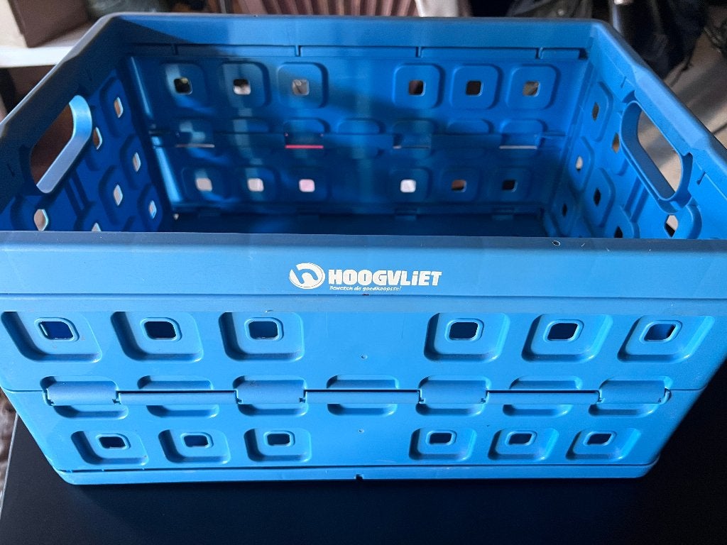 boodschappenkrat klapkrat  vouwkrat hoogvliet blauw, 40 tot 60 cm, Opvouwbaar, Minder dan 35 cm, Minder dan 50 cm